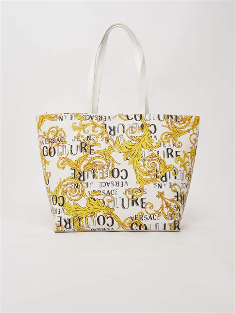 versace jeans shopper in nylon con decorazione bianca|versace jeans online shopping.